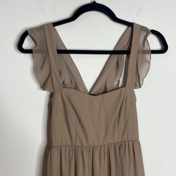 Show Me Your Mumu | Jenn Maxi Dress Soft Beige Chiffon Size Medium NWT - Picture 3 of 8